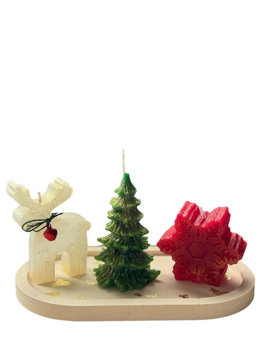 Aberto Design Christmas Candle Set2 Multicolor Aberto Design Christmas Candle Set2 Multicolor